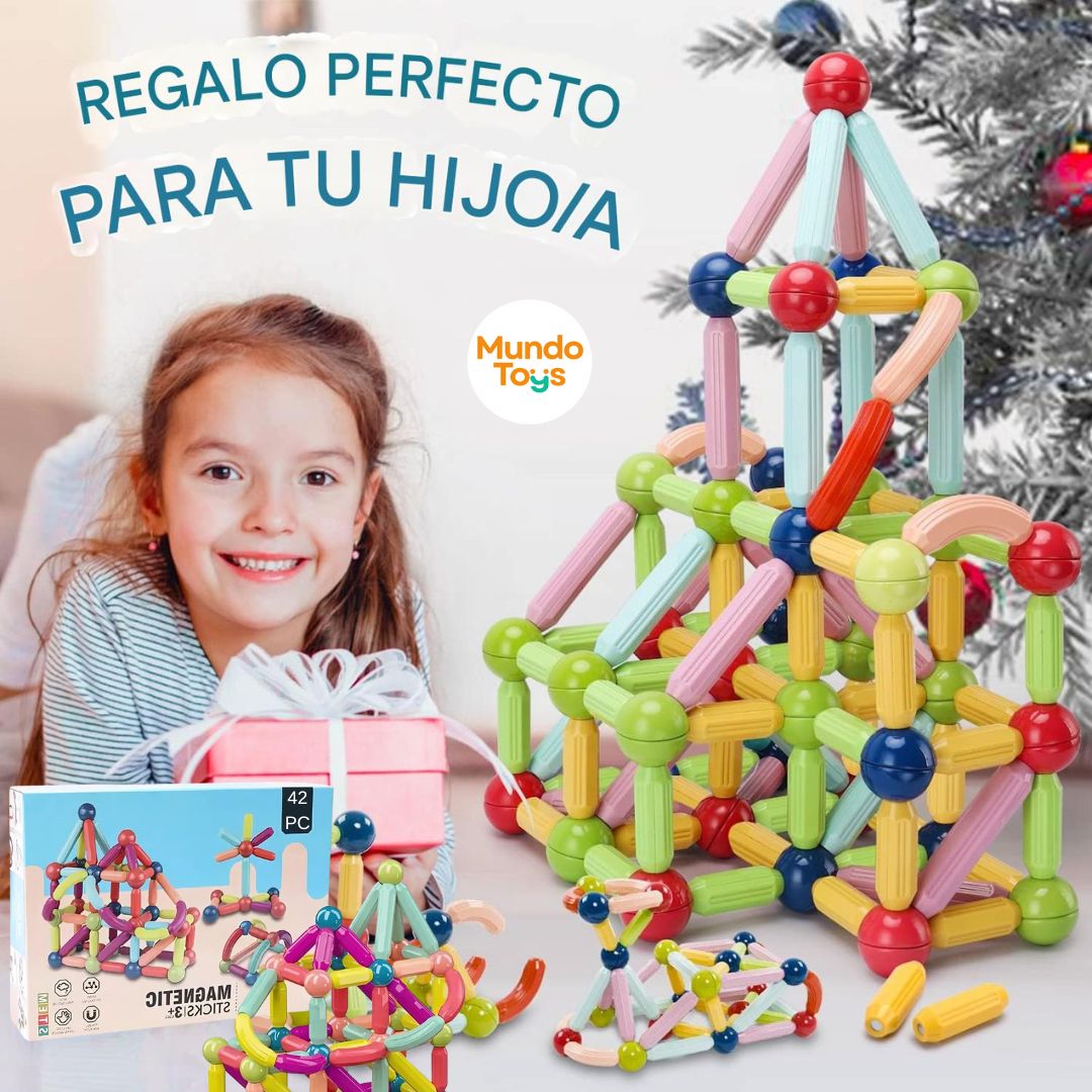 ConstruKids™ 42 Piezas Magnéticas para Jugar Aprendiendo - El Juguete del AÑO! 🎁 OFERTA BLACKFRIDAY 40% Dcto.