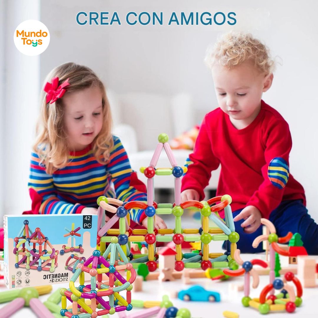 ConstruKids™ 42 Piezas Magnéticas para Jugar Aprendiendo - El Juguete del AÑO! 🎁 OFERTA BLACKFRIDAY 40% Dcto.